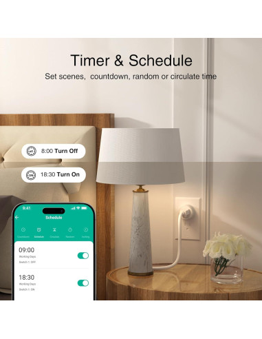 Enchufe Inteligente GHome WP3-A 15A WiFi 5GHz Control Remoto
