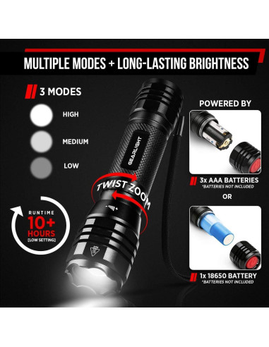 Linterna LED GearLight S1050 2 Piezas Alta Potencia