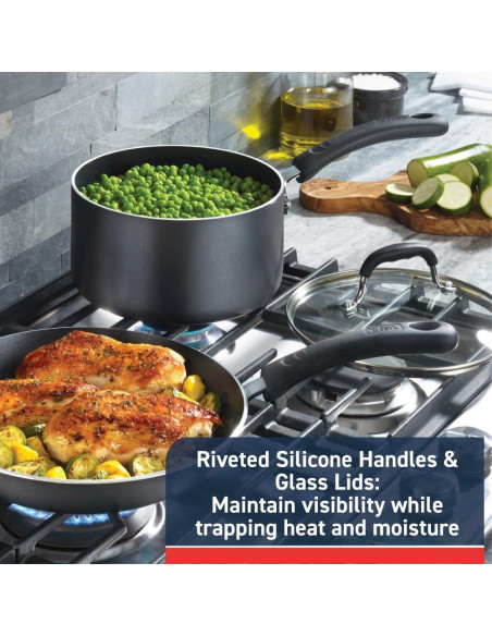 Juego de utensilios de cocina T-fal 12 piezas inducción negro