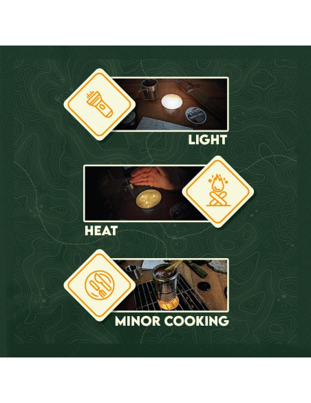 Vela de Emergencia SE Survivor 3 Mechas 36 Horas Cera Soja