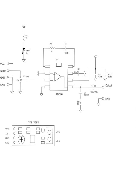 Módulo Amplificador de Audio LM386 Mono 10 Pcs 200X Ganancia