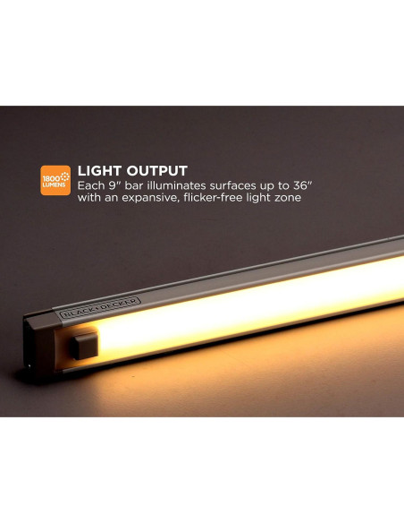 Iluminación LED Dimmable BLACK+DECKER 5 Barras 24.6W