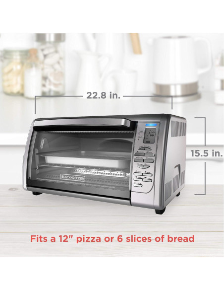 Horno Tostador Black+Decker 8 Funciones Acero Inoxidable