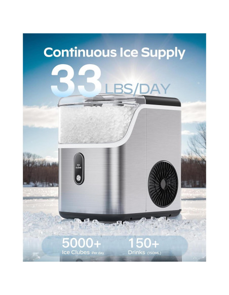 Máquina de Hielo de Nuggets Totnz 15 kg Acero Inoxidable