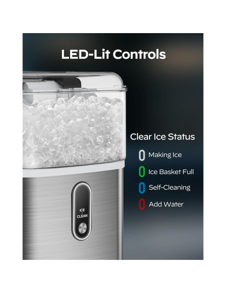 Máquina de Hielo de Nuggets Totnz 15 kg Acero Inoxidable