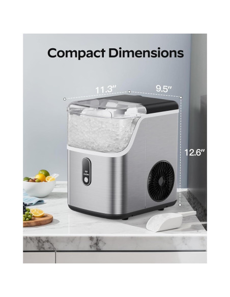 Máquina de Hielo de Nuggets Totnz 15 kg Acero Inoxidable