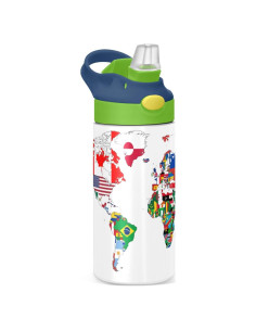 Botella de Agua Acero Inoxidable 350ml Bolaz Mapa Mundial