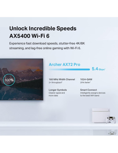 Router TP-Link AX5400 WiFi 6 Archer AX72 Pro Doble Banda