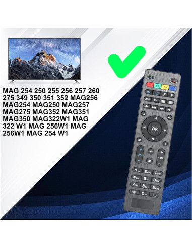 Control Remoto MAG254 para TV - Reemplazo para Series Box IPTV