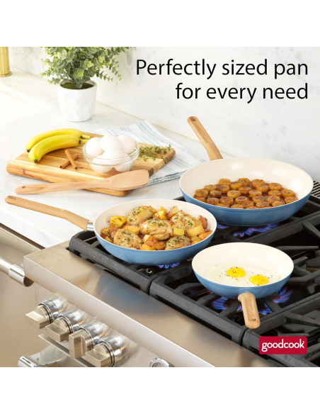 Juego de Sartenes GoodCook 3 Piezas Cerámica Antiadherente