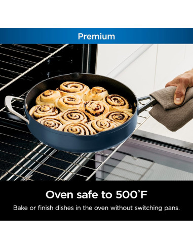 Sartén Ninja Foodi 4 Cuartos con Vaporera y Tapa de Vidrio