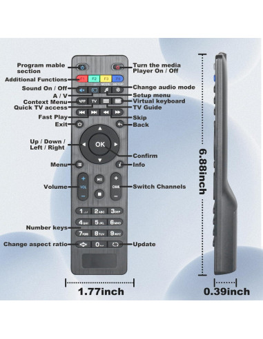 Control Remoto MAG254 para TV - Reemplazo para Series Box IPTV