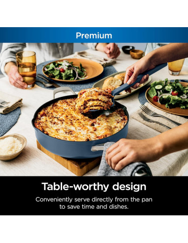 Sartén Ninja Foodi 4 Cuartos con Vaporera y Tapa de Vidrio