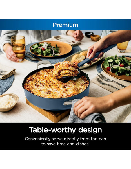 Sartén Ninja Foodi 4 Cuartos con Vaporera y Tapa de Vidrio