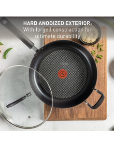 Sartén Jumbo T-fal 5 Cuartos Antiadherente Gris con Tapa 2