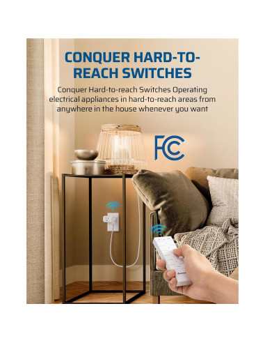 Enchufe de Control Remoto Dewenwils IT106 - 2 Enchufes Dobles