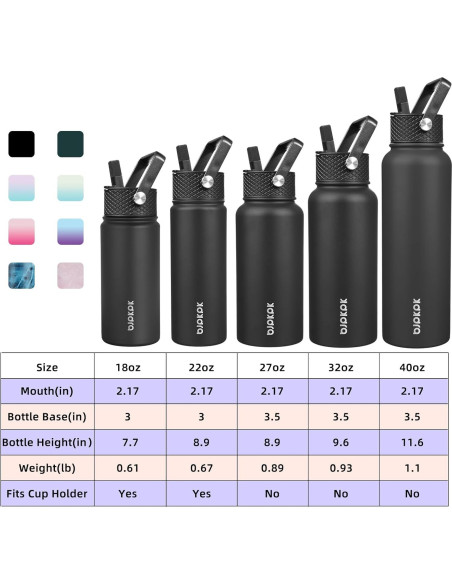 Botellas de Agua Aisladas BJPKPK 950ml 2 Pack Florecer+Océano