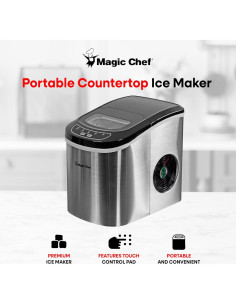 Máquina de Hielo Portátil Magic Chef 12,25 kg Acero Inoxidable 2