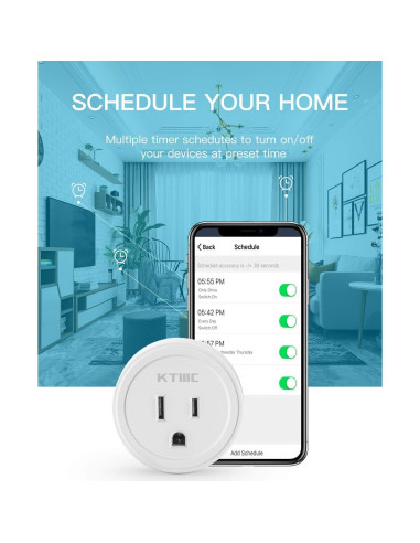 Enchufe Inteligente KTMC Paquete de 4, Control Remoto, ETL