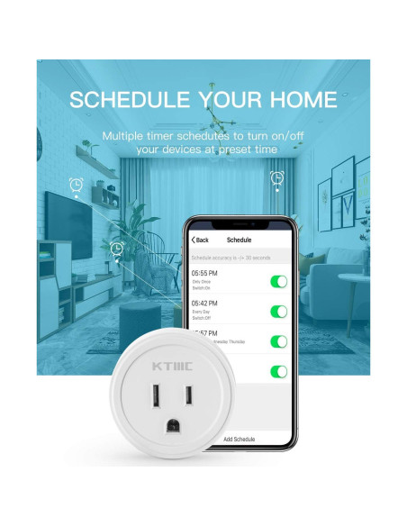 Enchufe Inteligente KTMC Paquete de 4, Control Remoto, ETL