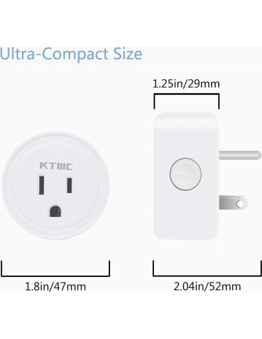 Enchufe Inteligente KTMC Paquete de 4, Control Remoto, ETL