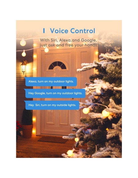 Enchufe Inteligente Meross para Exterior 3 Tomas Control Remoto