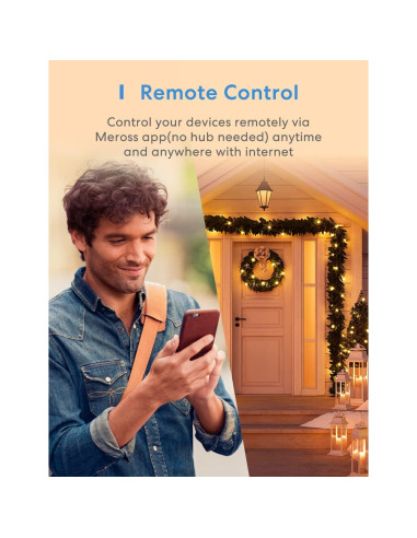 Enchufe Inteligente Meross para Exterior 3 Tomas Control Remoto