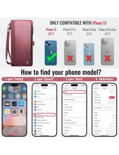 Funda Cartera Defencase para iPhone 13 con Bloqueo RFID 2