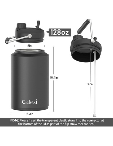 Jarra de Agua Cafezi 3.79L Tapa 2-en-1 Aislada