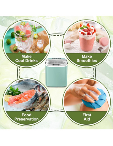 Máquina de Hielo NicBex Dorothy Verde 11,79 kg/24H 9 Cubos