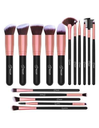 Juego de Brochas de Maquillaje BESTOPE PRO 16 Piezas Sintéticas