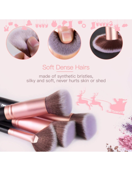 Juego de Brochas de Maquillaje BESTOPE PRO 16 Piezas Sintéticas