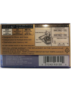 Cinta de Casete Sony Hi Fi C-60HFB 60 Minutos Normal 2