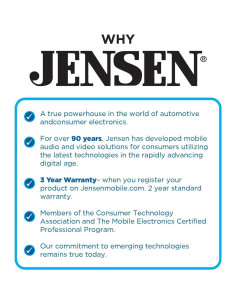 Estéreo de Coche Jensen MPR210 Bluetooth 1 DIN USB AM/FM 2