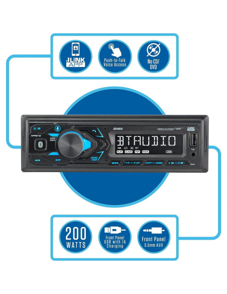 Estéreo de Coche Jensen MPR210 Bluetooth 1 DIN USB AM/FM