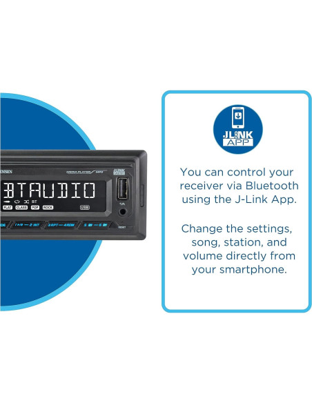 Estéreo de Coche Jensen MPR210 Bluetooth 1 DIN USB AM/FM