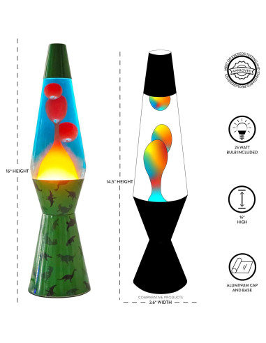 Lámpara de Lava Dinosaurio Heritage Kids 16 cm Verde