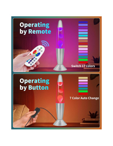 Lámpara de Movimiento Líquido Elomavapa 33 cm 17 Colores LED