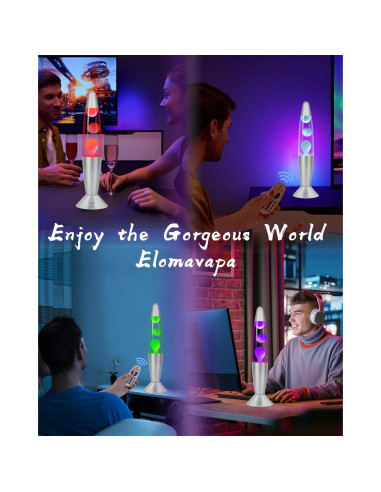 Lámpara de Movimiento Líquido Elomavapa 33 cm 17 Colores LED