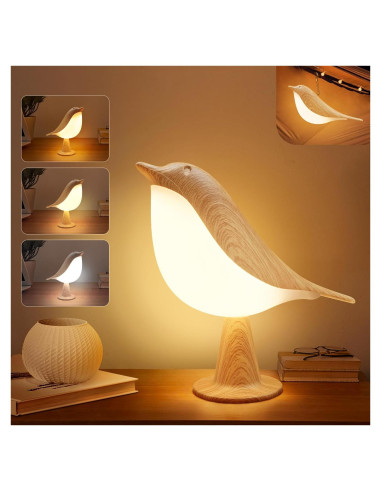 Lámpara de Mesa Inalámbrica VViN 2 en 1 Pájaro LED Táctil
