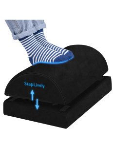Reposapiés ajustable StepLively negro, ergonómico y lavable