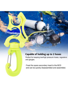 Clip de Soporte para Manguera de Buceo Tbest Doble Amarillo 2