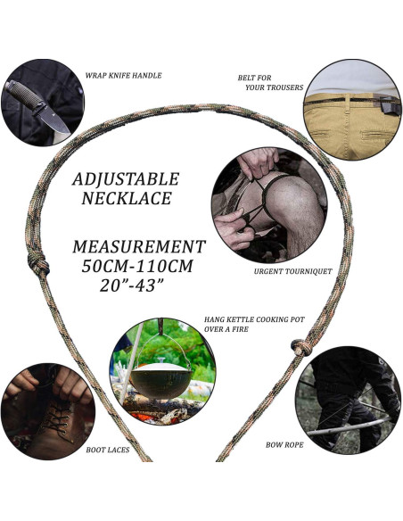 Collar de Supervivencia BSGB con Encendedor de Fuego y Kit de Pesca