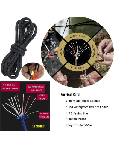 Collar de Supervivencia BSGB con Encendedor de Fuego y Kit de Pesca