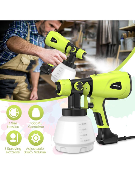 Pistola de Pintura Eléctrica LESONJOY JH-LG 1000W Verde