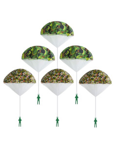 Paquete de 6 Paracaídas Camo Ledorr para Niños 3-10 Años