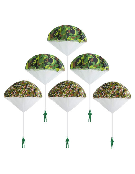 Paquete de 6 Paracaídas Camo Ledorr para Niños 3-10 Años