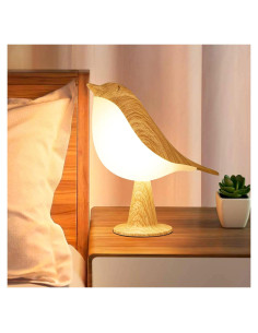 Lámpara de Mesa Inalámbrica GODENBA, Luz Nocturna Táctil 3 Colores