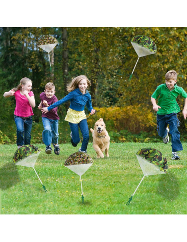 Paquete de 6 Paracaídas Camo Ledorr para Niños 3-10 Años