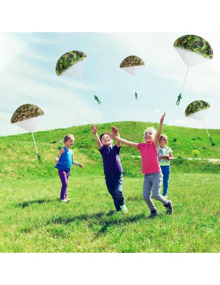 Paquete de 6 Paracaídas Camo Ledorr para Niños 3-10 Años